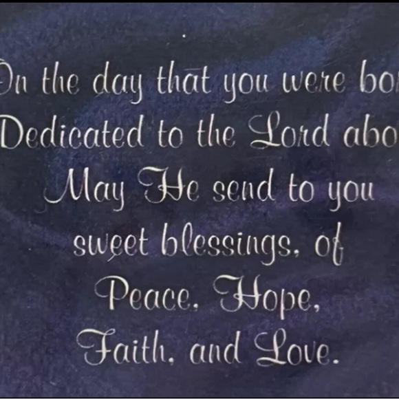 Baby Dedication Pewter Picture Frame With Verse Vintage 90’s - Picture 2 of 3